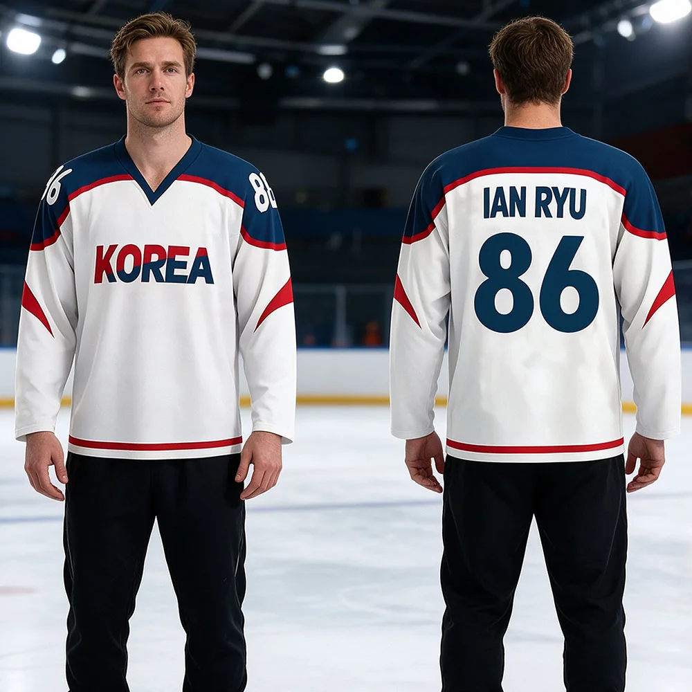 Melting Point NO.86 IAN RYU Hockey Jersey Men Long Sleeve V-neck Korea Print Sports Uniform Cosplay Custom T-shirt Unisex Tshirt