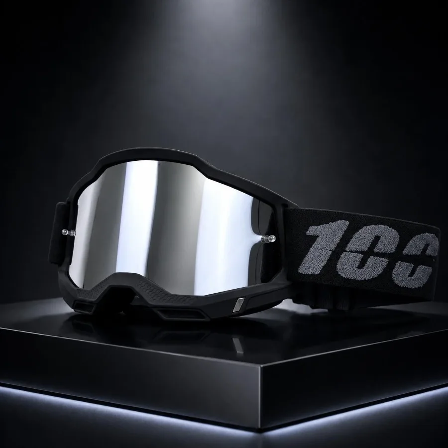 Motocross Goggles for Men Women, Motorcycle Riding Goggles with PC Lens, Adjustable Strap, Wind Dust Protection Eyewear for Dirt Bike ATV MTB Off-Road Cycling