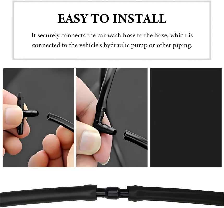 Windshield Wiper Hose Connectors, I 2-way & T/Y 3-way Washer Hose Adapter for Most Car Washer Nozzles