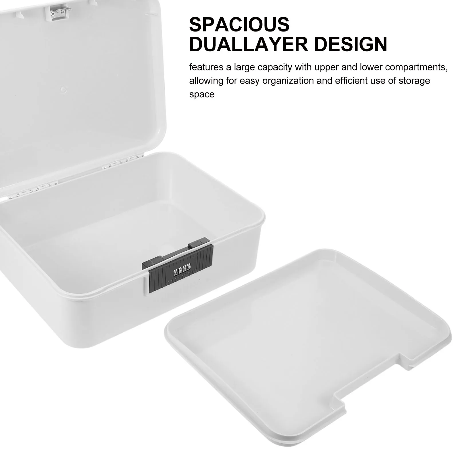 16L Lockable Storage Container Password Lock Box For Money Jewelry Documents Secure Abs Locking Bin Home Office Travel