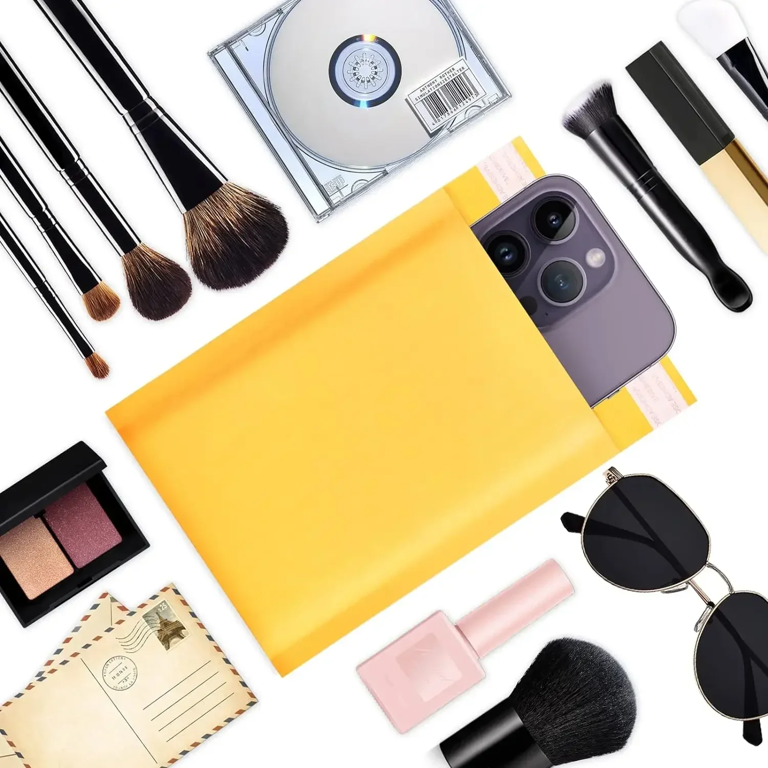 100pcs Bubble Envelope Sending Package Pouch Kraft Paper Packaging Supplies Mailer Small Business Delivery Mailing Shipping