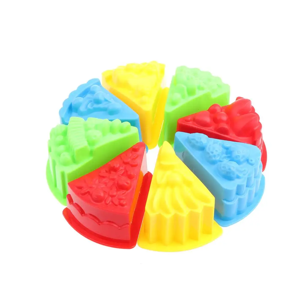 8 Piece Cake Toy Set Colorful Plastic Beach Toys for Children Kids