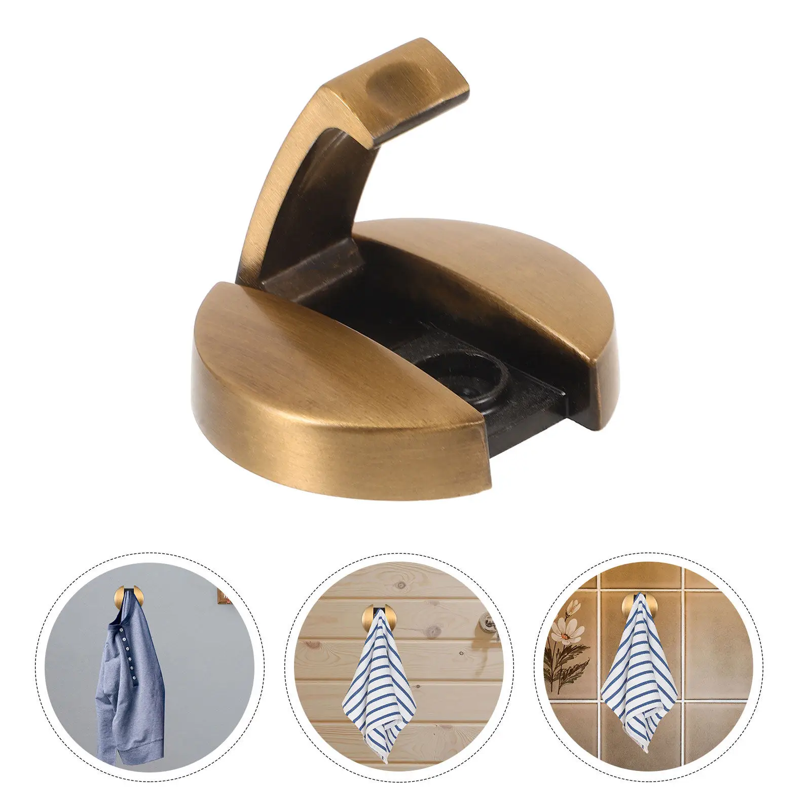 Foldable Aluminum Towel Hook Wall Mount – Space-Saving Bathroom Bedroom Hanging Organizer for Towels Robes Hats