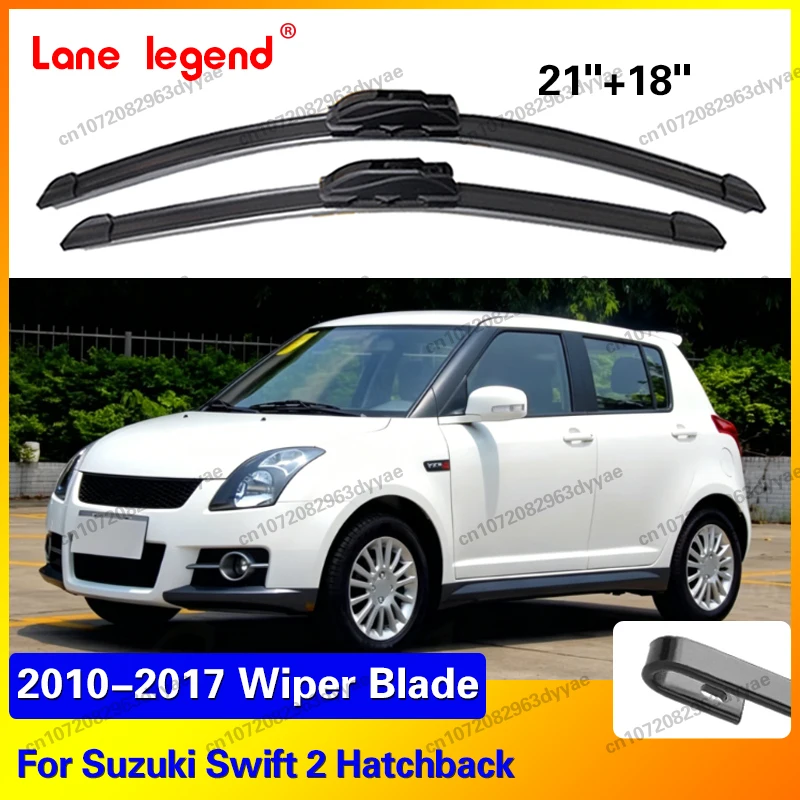 Palhetas de limpador dianteiro LHD para Suzuki Swift 2 Hatchback 2010-2017 AZG GTI Sport, escovas de borracha para para-brisa, acessórios para carro
