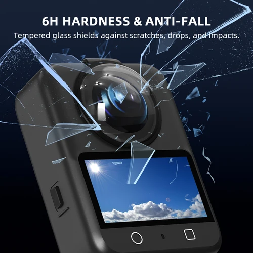 Imagen 2 del producto Protector de lente, accesorio para DJI Osmo 360, Protector de lente de vidrio templado, cubierta protectora, a prueba de arañazos y impactos, protección invisible