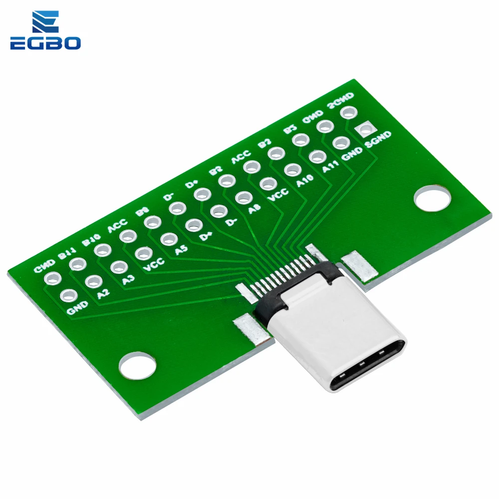 Type-C ตัวผู้ไปทีเสียบยูเอสบี3.1ทดสอบบอร์ด PCB ปลั๊กคอนเนคเตอร์ประเภท C 24P 2.54มม. สำหรับสายข้อมูลการถ่ายโอนสายเคเบิล