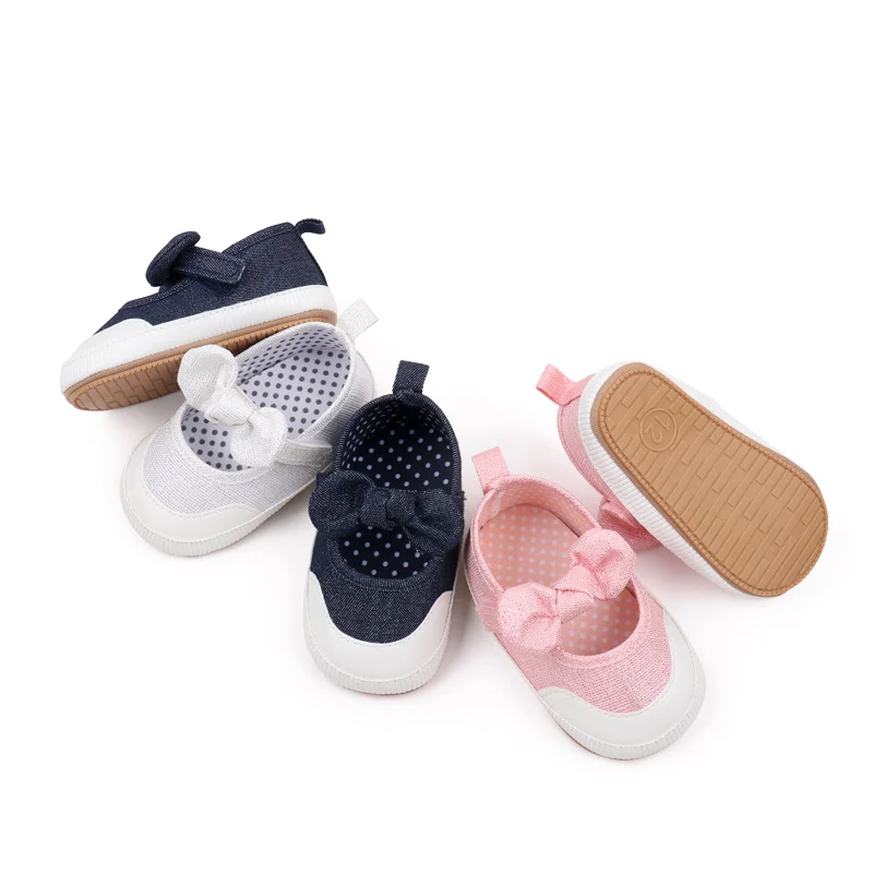 Baby Shoes Soft Cotton High Quality Anti-slip Sole Cute Butterfly Bowknot Spring and Summer Girls Sandal Mary Jane Style BYQ3226