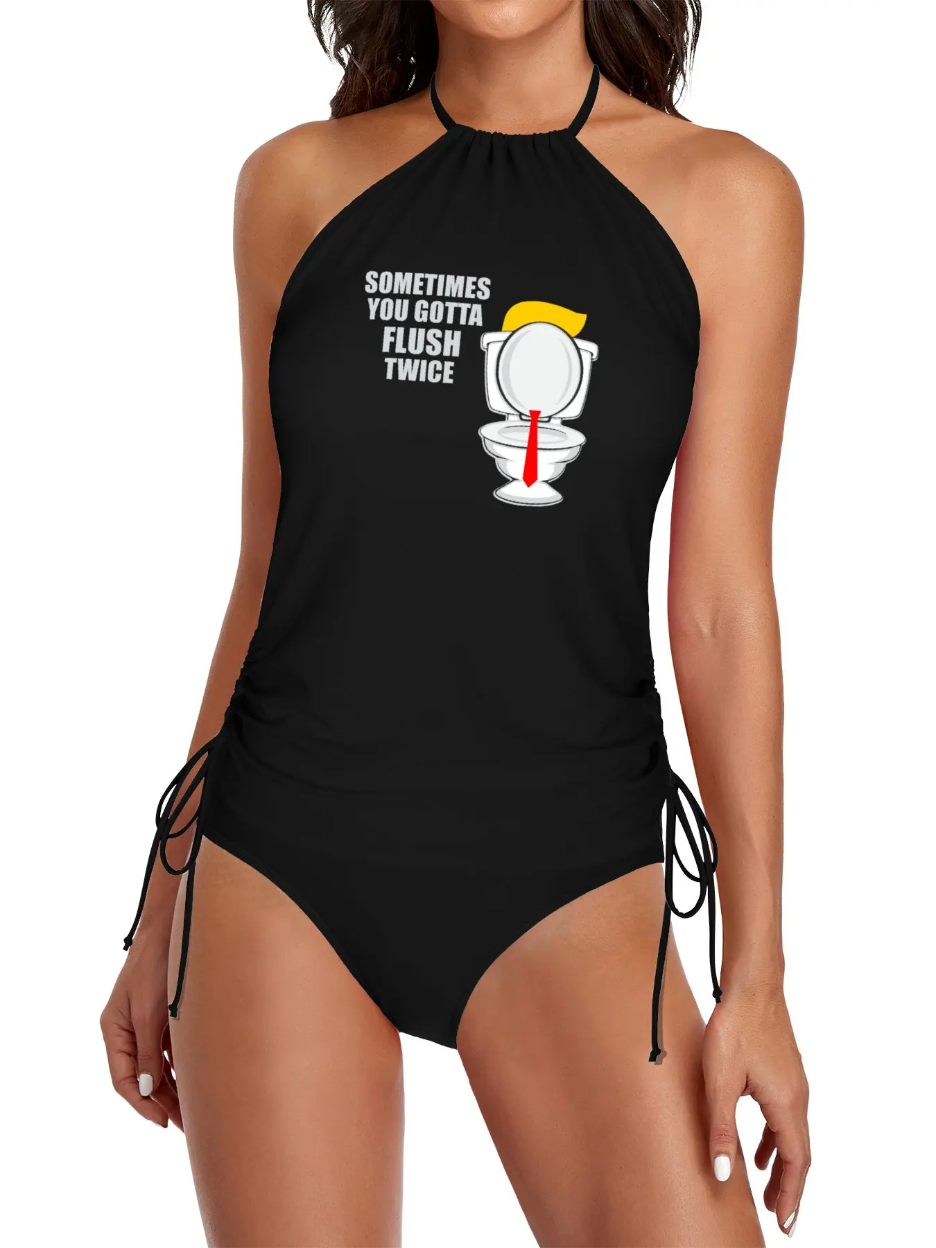 

SOMETIMES YOU GOTTA FLUSH TWICE Split Swimsuit Set beach wear for woman swimsuit 2025 2025 swimwear bikinis for women
