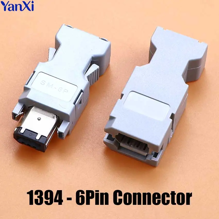 1 Set SM-6P SM-6E 6Pin Male Female Connector CN3 Firewire IEEE 1394 For Yaskawa For Panasonic Servo Driven Encoder Aviation Plug