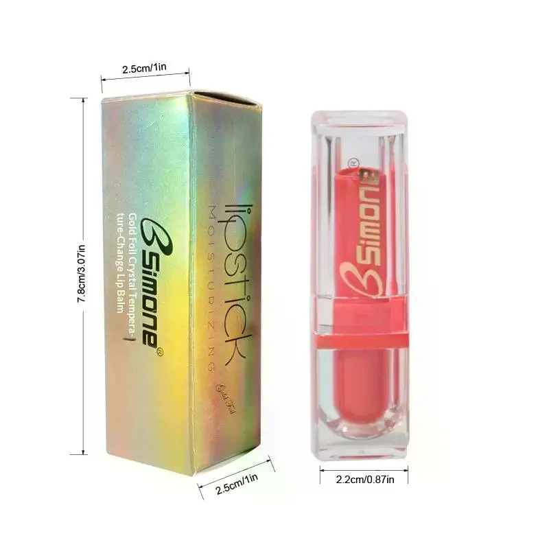 BSIMONE Rossetto Glitterato Balsamo Labbra Cambia Colore Trasparente Idratante Cristallo Gelatinoso Perlescente Volumizzante Lucidalabbra Cosmetico