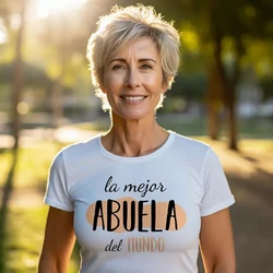 La migliore nonna al mondo stampa t-shirt donna Casual comoda manica corta girocollo camicie estate moda donna Tee