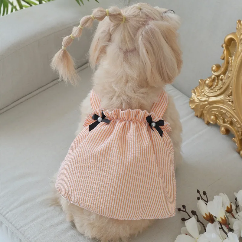 

Cute Dog Dresses Plaid Ruffle Dresses with Big Dog Bow Teddy Chihuahua Maltese Clothes Dog Clothes Cat Outfits Medium