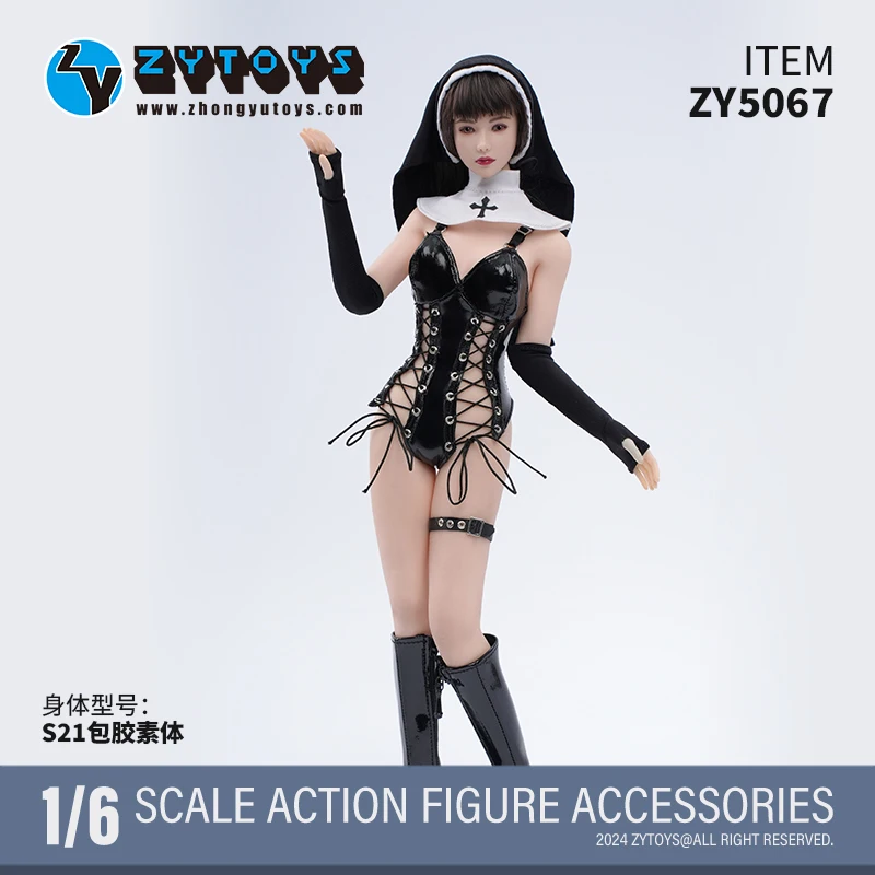 

ZYTOYS ZY5067 1/6 Scale Female Nun Costume Clothes Set Model Fit 12'' S16A S21B ZY-B009 Small Breast Soldier Action Figure Body