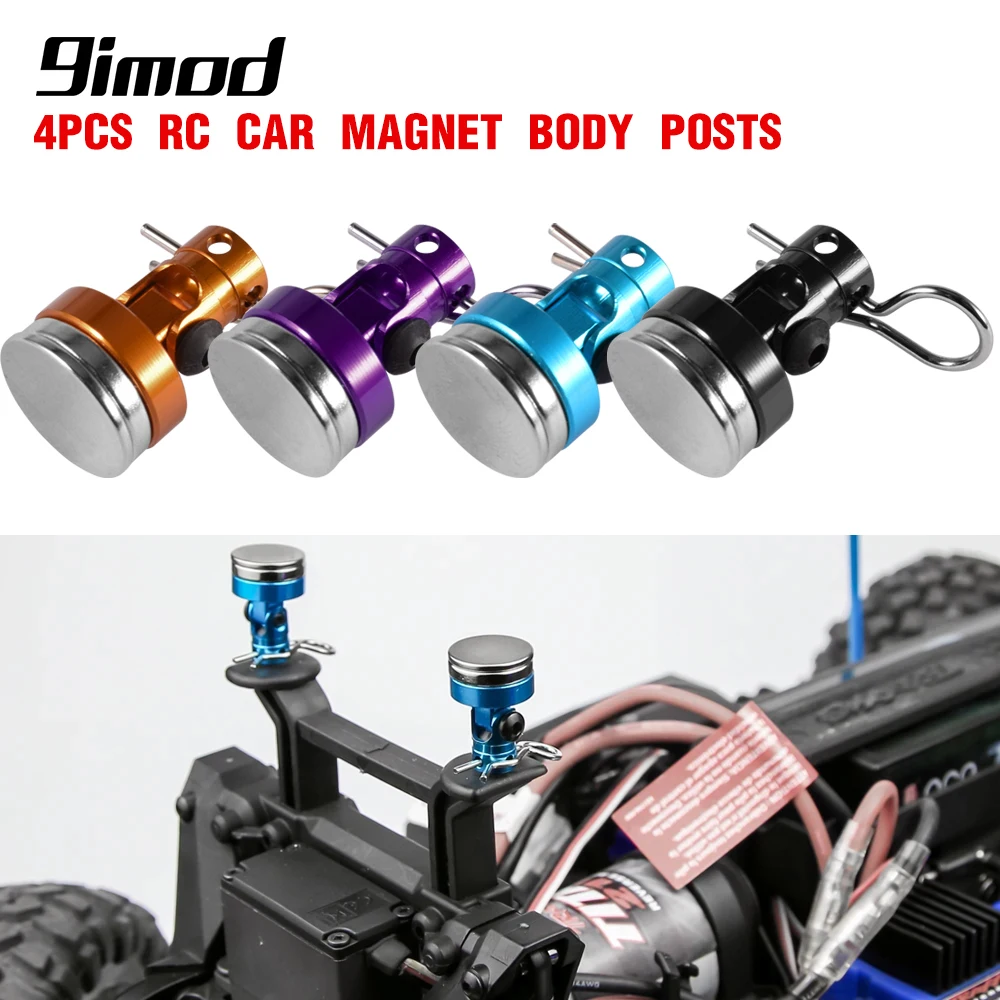 9IMOD 4pcs RC Magnetic Body Post Metal RC Car Shell Mount Column with Clips for 1/10 Axial SCX10 Traxxas TRX4 D90 HSP Redcat