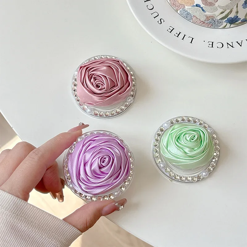 

Магнитный держатель со стразами, тканевая подставка для телефона в форме розы, универсальная ручка Griptok Tok для iPhone, Magsafe, ленивый кронштейн