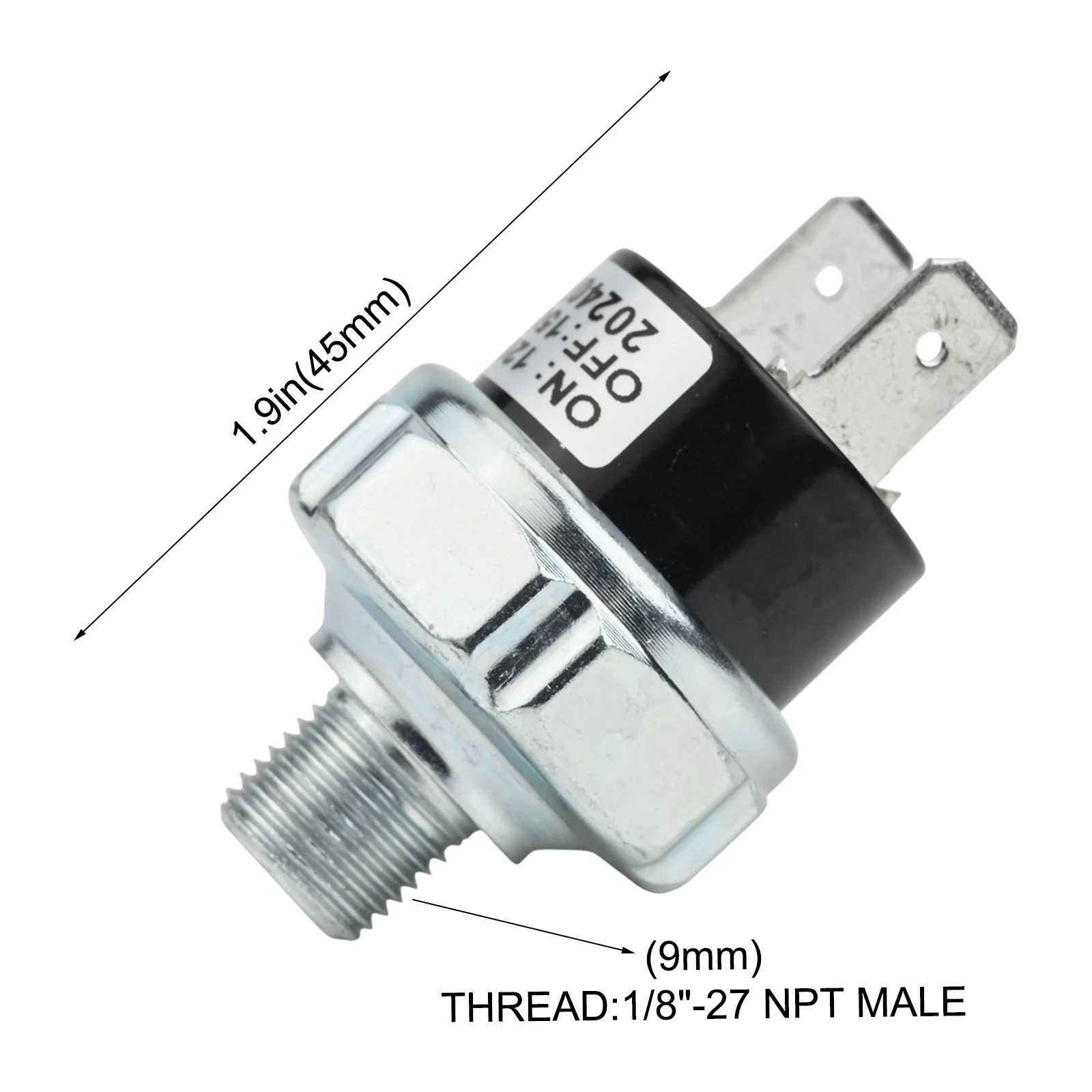 For Demanding Environments 120-150PSI Pressure Switch 12V 24V Pressure Control 14 Push-On Terminals Auto Power On/Off