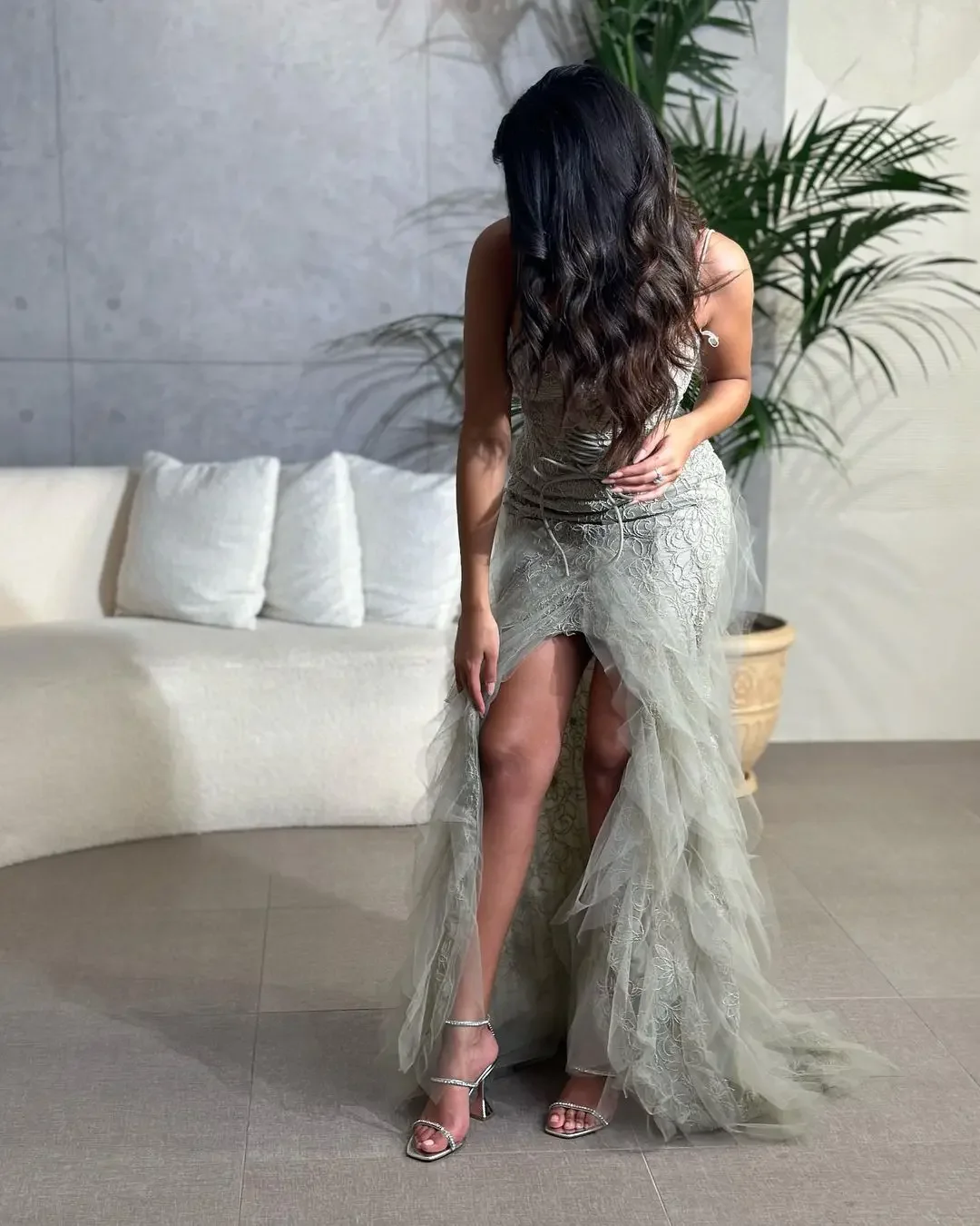 Vestido De fiesta De sirena con escote en V y espalda descubierta, traje De noche Formal para mujer, 2023