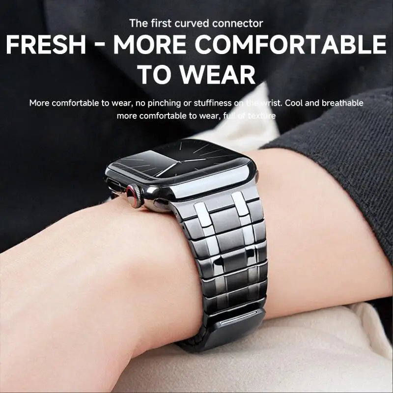 Ultra 2 49mm Magnetic Metal Link Strap For Apple Watch Series 9 10 46mm 42mm 38 40 41mm 45mm 44mm Stainless Steel Bracelet Band