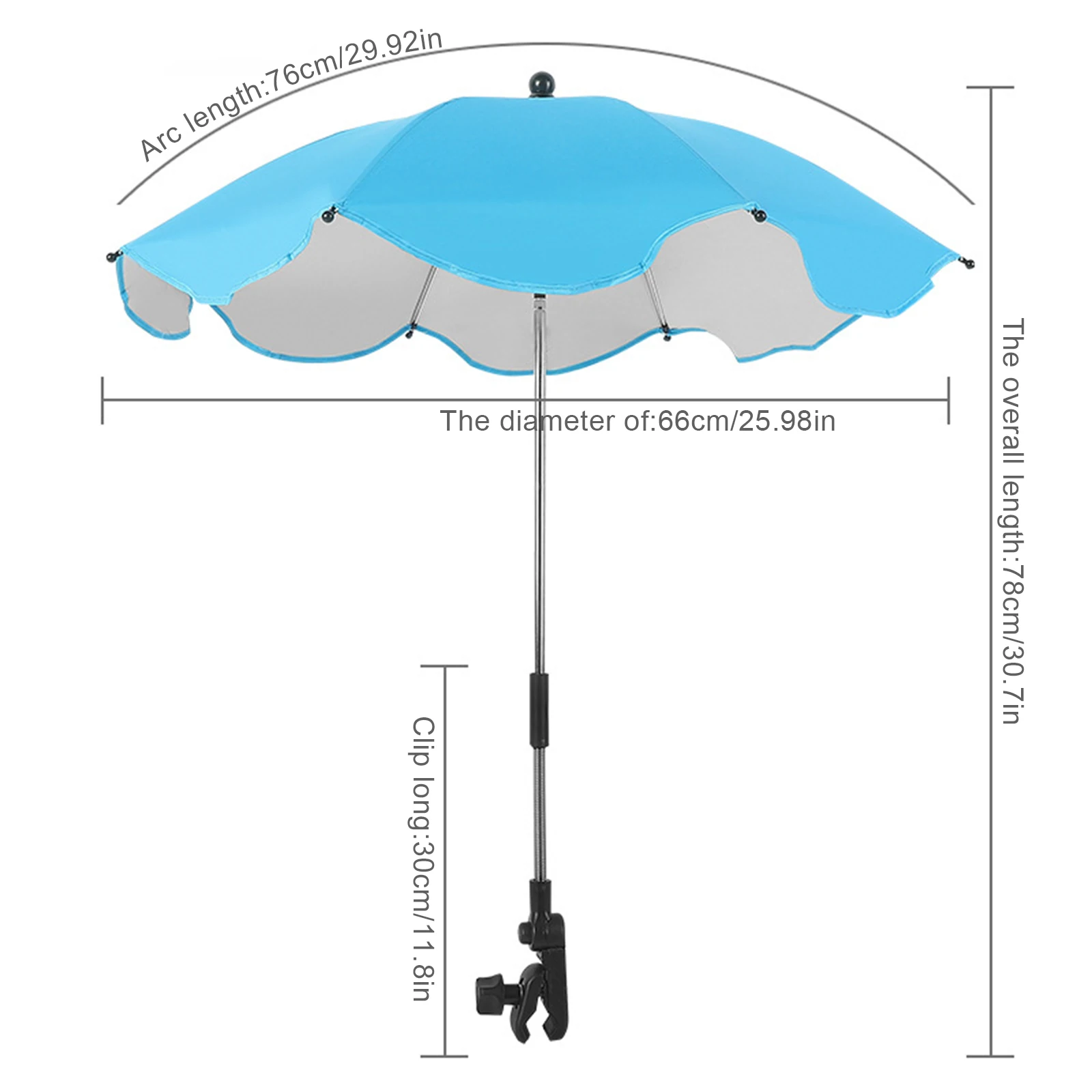 UV Protection Sunscree Baby Umbrella Portable Universal Rainproof For Patio Chair Beach Chairs Wheelchairs Carts