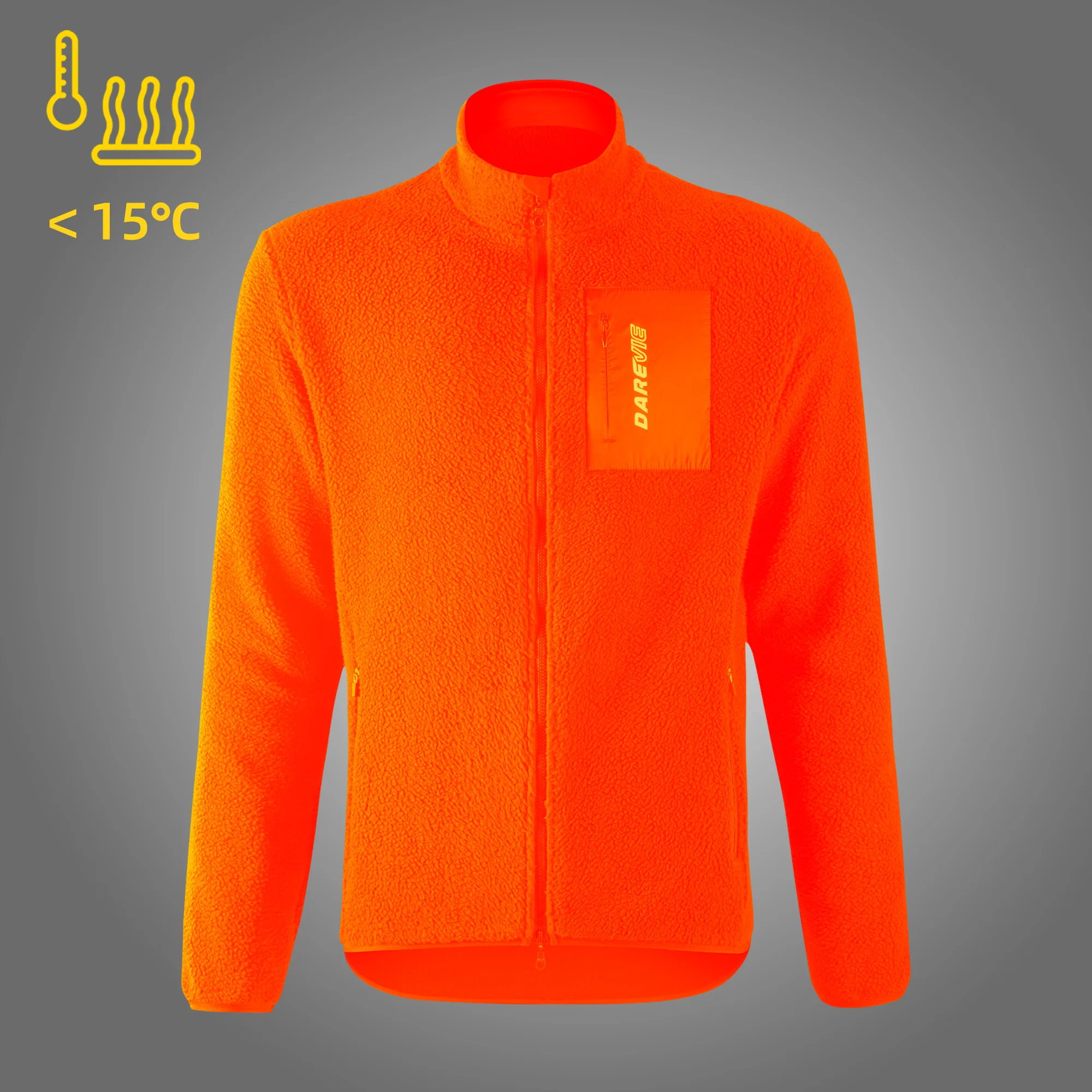 DAREVIE Cycling Jackets For Man 3 Zipper Pockets Winter Keep Warm Casual Fleece Jacket Quick Drying Outdoors Sports Men's Jacket