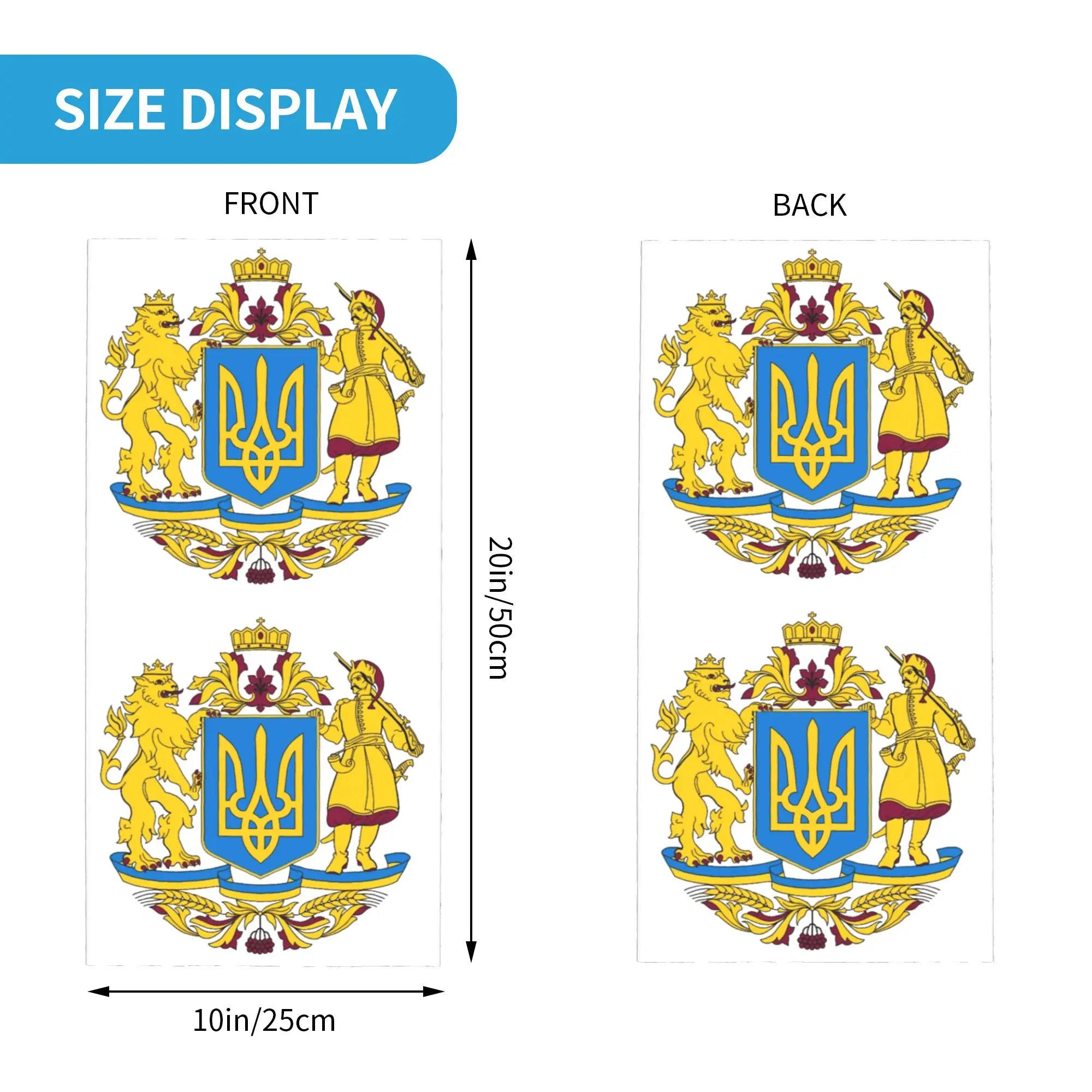 Coat of Arms Ukraine Ukrainian Flag Winter Headband Neck Warmer Women Men Ski Cycling Tube Scarf  Face Bandana Gaiter