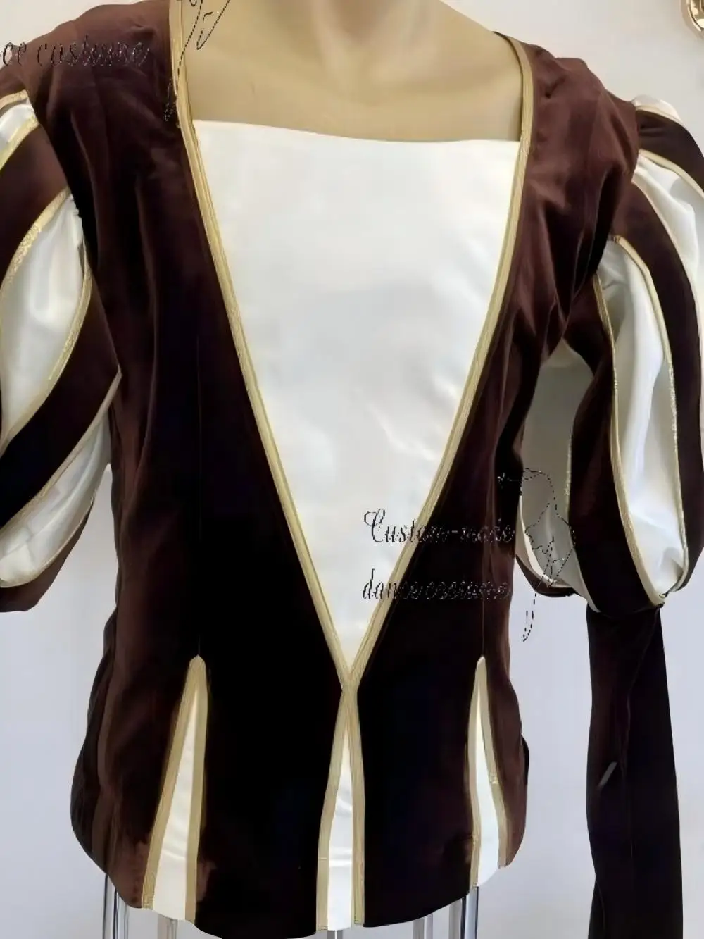 Nutcracker Custom-Made Men's Renaissance Style Ballet Performance Top with Puff Sleeves
