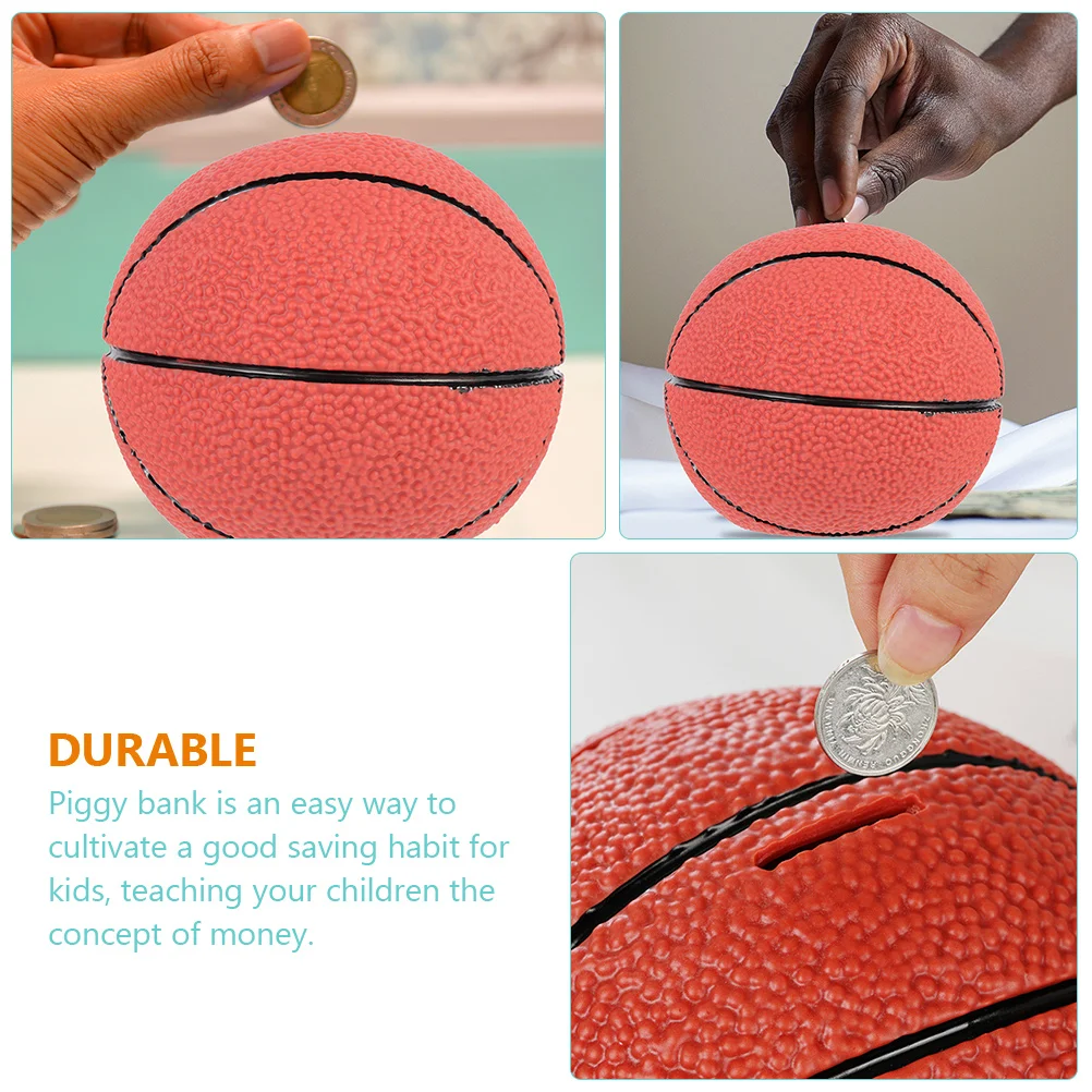 

Sports Ball Decor Vinyl Coin Bank Durable Piggy Bank for Kids Money Saving Pot Unbreakable Gift Money Saving Pot