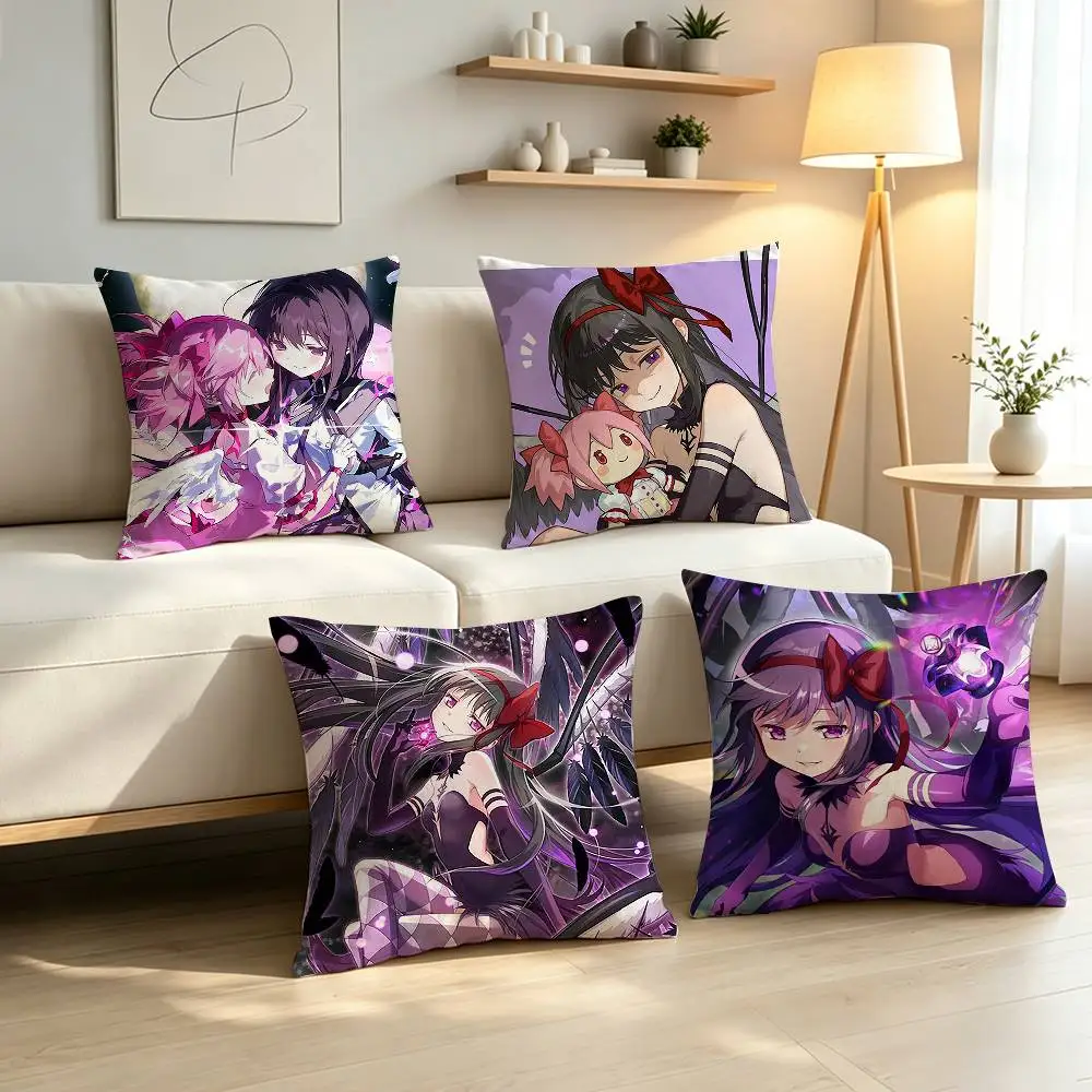 CUTE H-Homura Akemi Pillow Case Pattern Printed Pillowcase For Living Room Sofa Cushion Cover