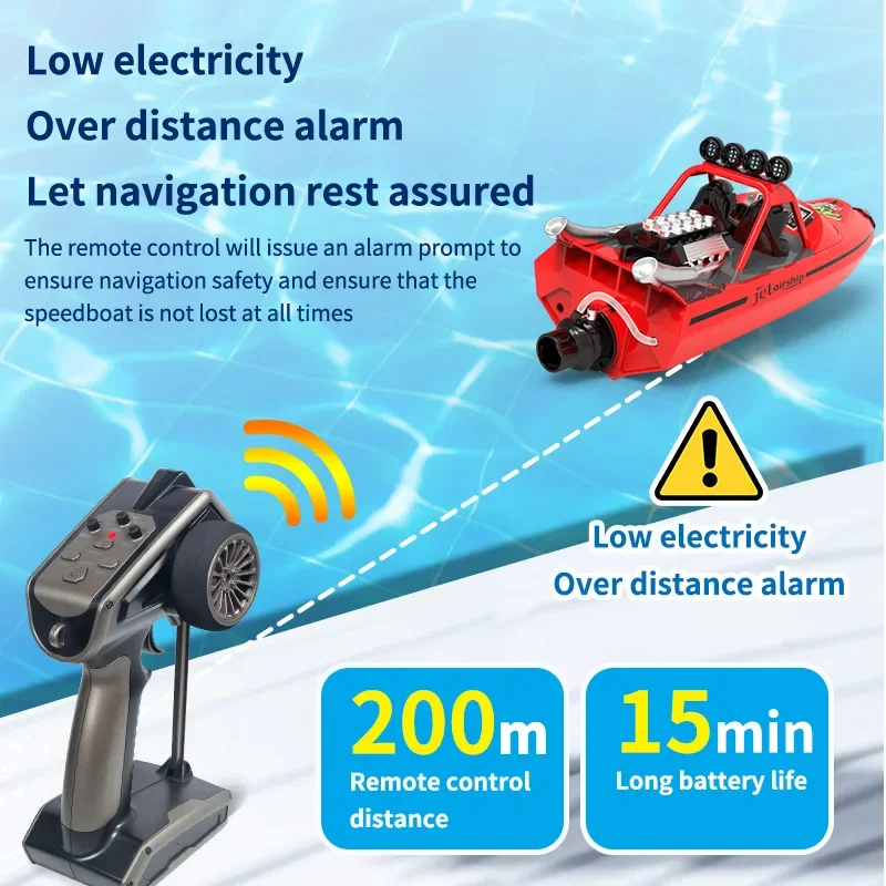 Bateau à Jet Télécommandé à Grande Vitesse, Turbine Électrique, Haute Puissance, Étanche, 2.4g