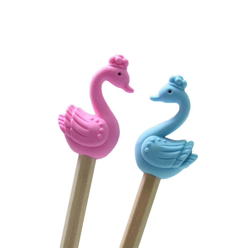 

Swan Shaped Erasers Color Novelty Kids Cartoon School Supplies Pearlescent Pencil Toys Easy Drafting Gifts Student
