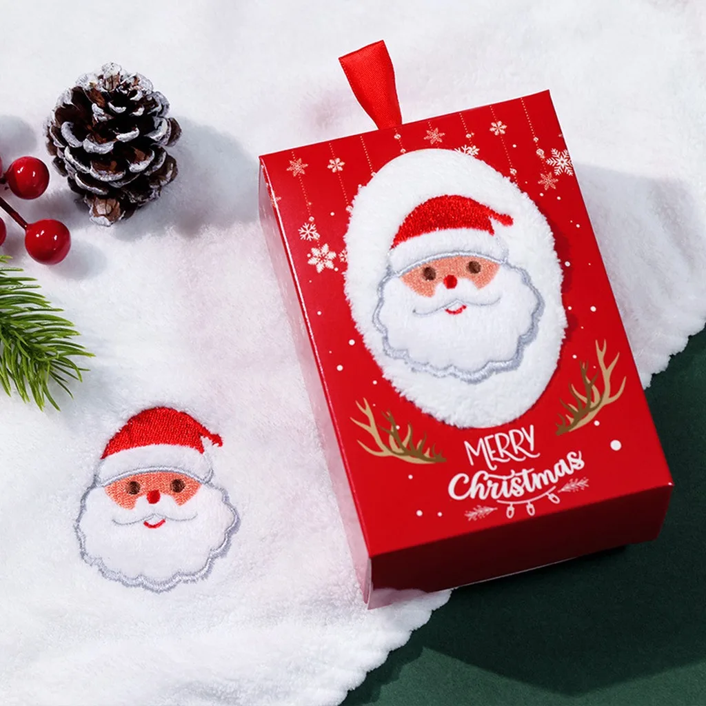 Square Handkerchief Hanging Coral Fleece Hand Towel Cotton Handkerchief Square Christmas Gift Handkerchief For Walls Christmas