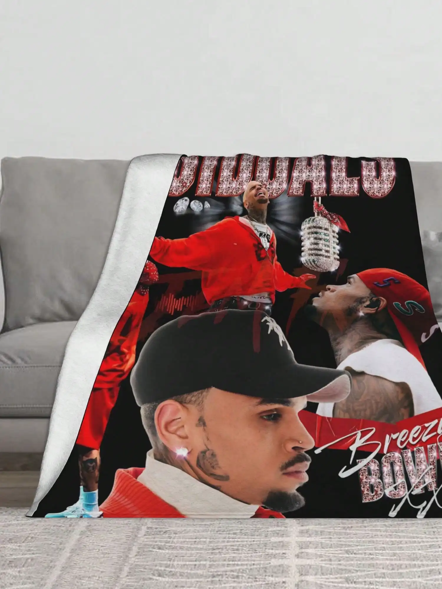 Customize Chris Throw Brown Throw Blanket Fuzzy Soft Cozy Blankets Warm Lightweight Plush Fleece Throws For Chair Bed Couch