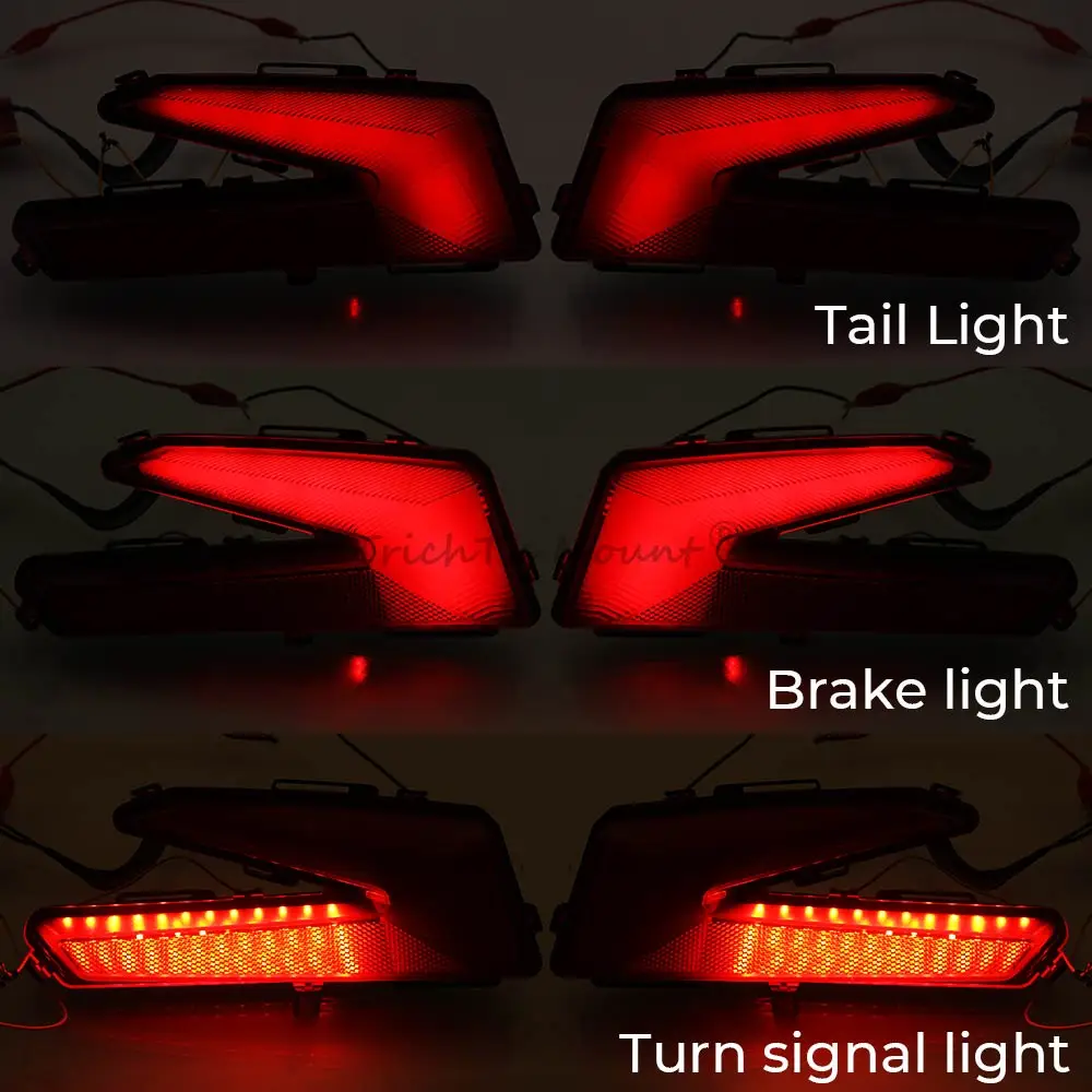 Motorcycle DC 9-16V LED Tail Light Assembly For CAN-AM Maverick Rear Taillight assembly-X3-Flowing steering-Red grille TL00290-R