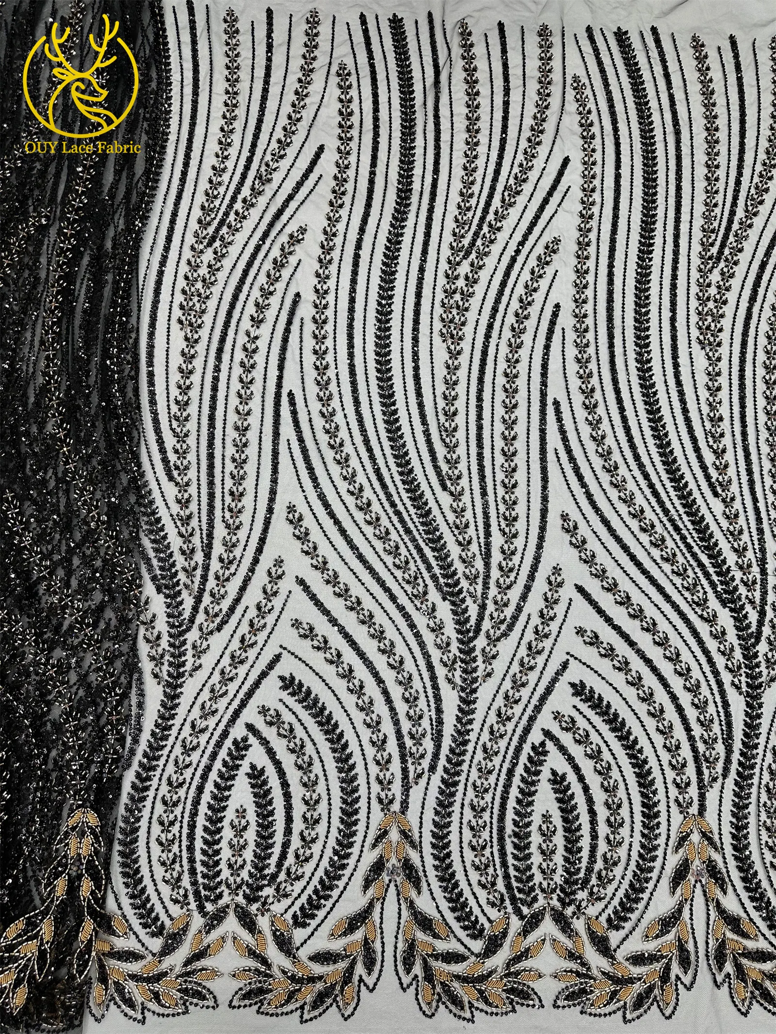 Luxuriöser afrikanischer Brautkleid-Spitzenstoff 2026 – Hochwertige nigerianische französische Pailletten-Tüllspitze für Damen-Abendkleider zum Nähen – Detail 6