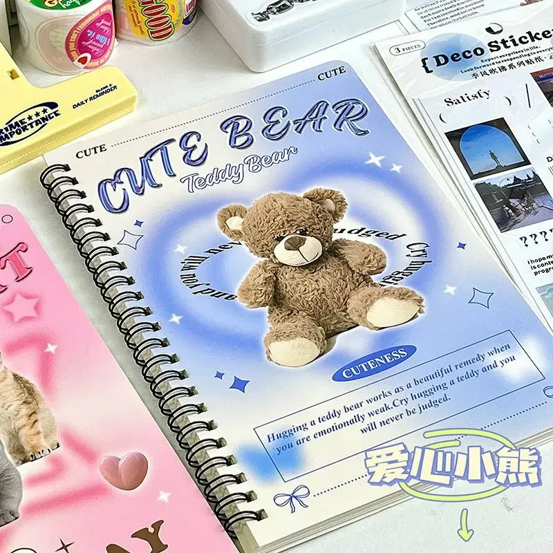 fichario folhas soltas caderno 50 folhas forrado livro para estudantes escrevendo kawaii simples papelaria material escolar de volta as aulas a5 01