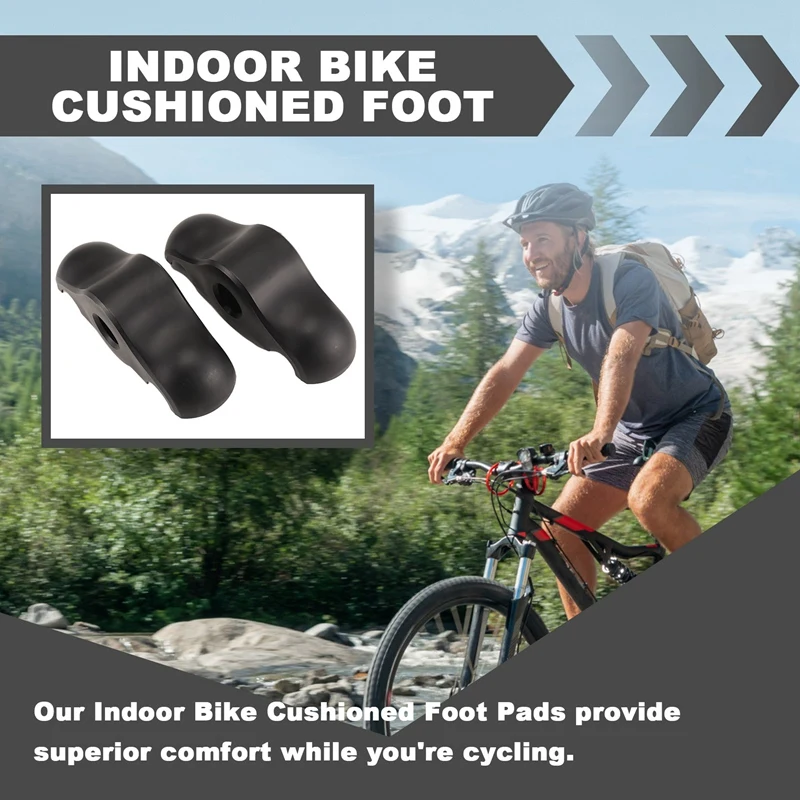 Biy-lcIndoor Bike Cushioned Foot Pad Noise Reduction and Anti-Friction Floor Tennis Foot Pads for Wahoo 2PCS(Without the