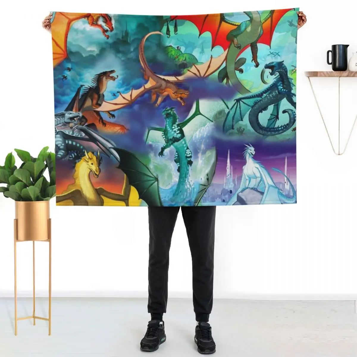 

Wing of fire all dragon Pattern Background Throw Blanket Warm Napping Blanket for Office Couch Bed
