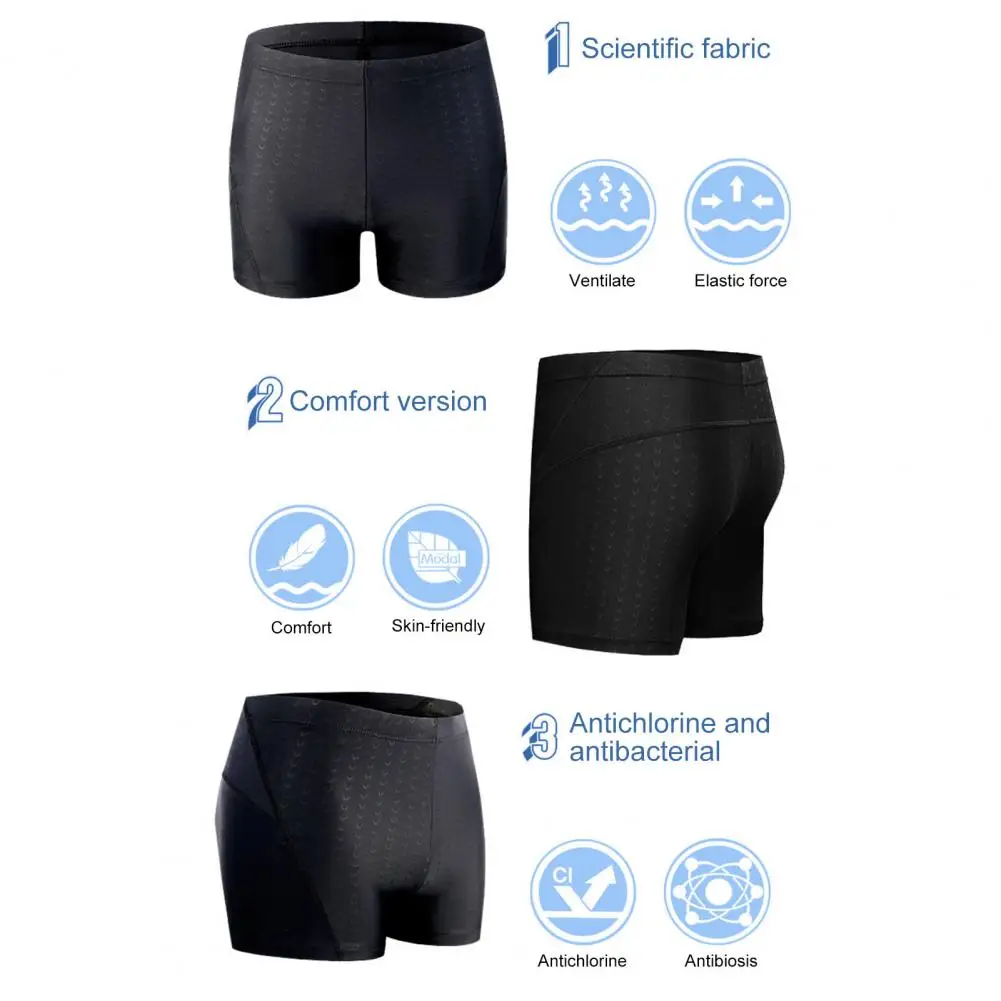 

Men Black Swimming Trunks Quick Drying Swimwear Set Quick Dry Men's Swimming Trunks with Stretchy Boxer for Surfing for Water
