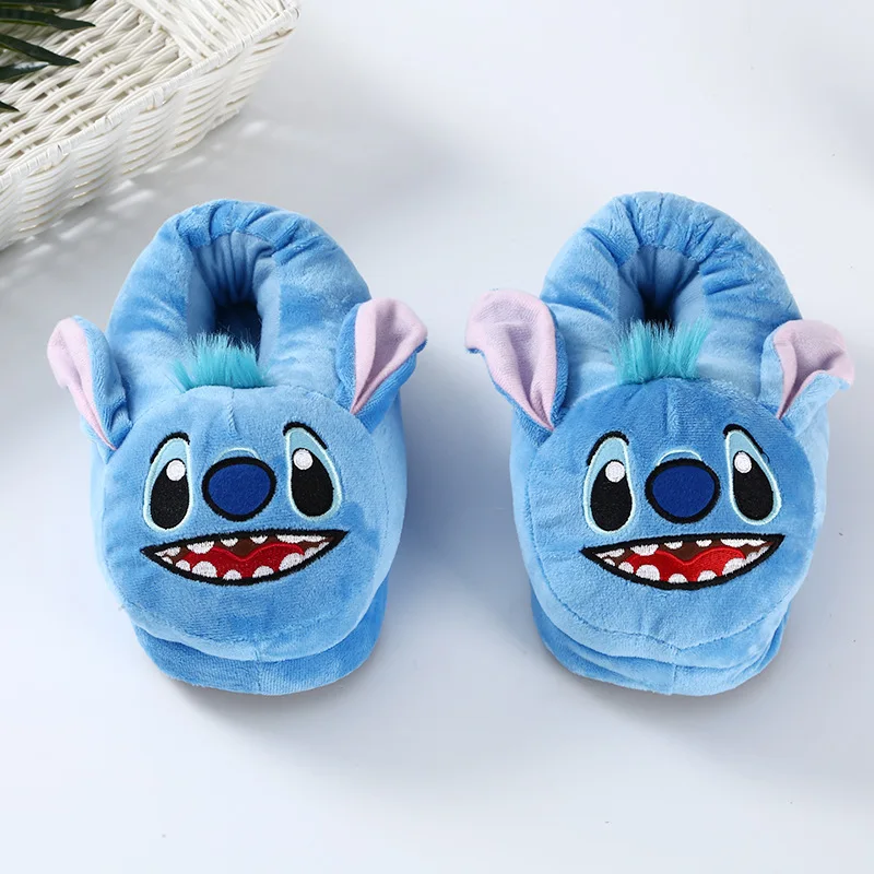 Disney Stitch Plush Cotton Slippers Cute Anime Peripheral All-inclusive Indoor Home Slipper Winter Warm Shoes Birthday Gifts New