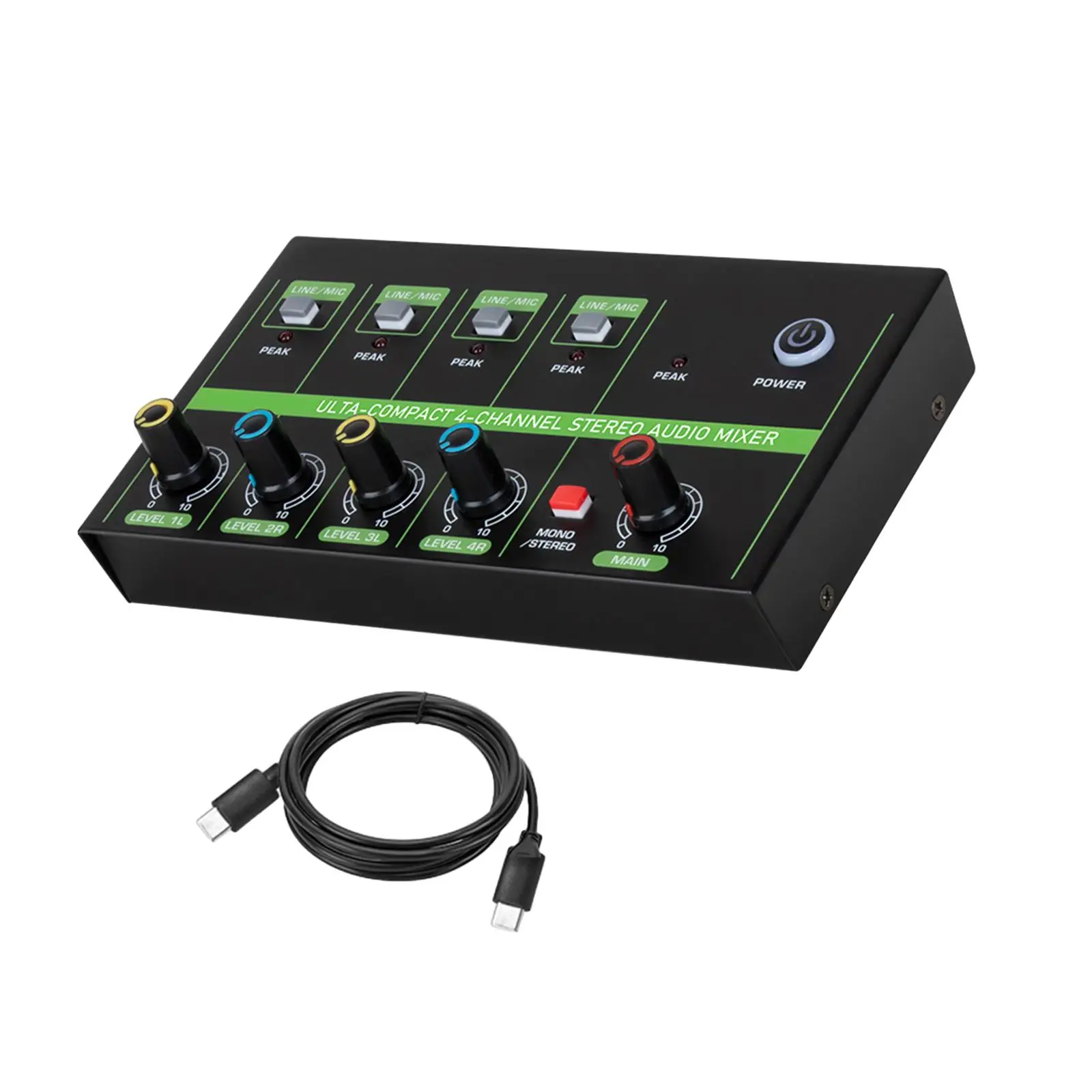 Mini Audio Mixer, Portable Audio Mixer ,Separate Volume Controls Stereo Audio Mixer ,Audio Interfacer for Small Clubs Studio