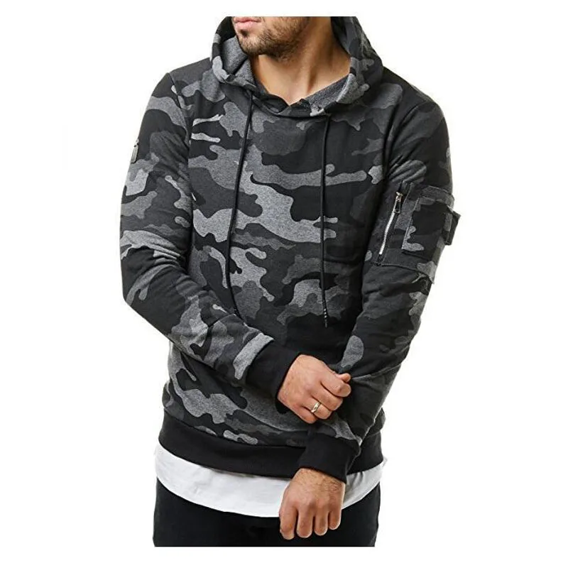 Men's Pullover Coats Camouflage Slim Fit Hooded Jackets for man Fashion Spring Thin Men Hoodie Sweatshirt Long Sleeve MY047