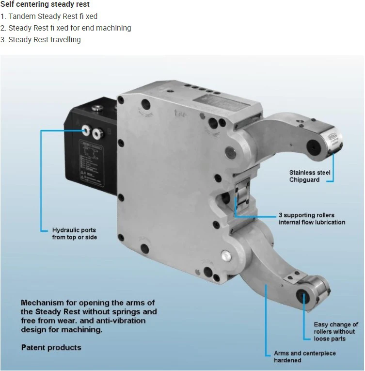 self-centering center frame,hydraulic self centering steady rest