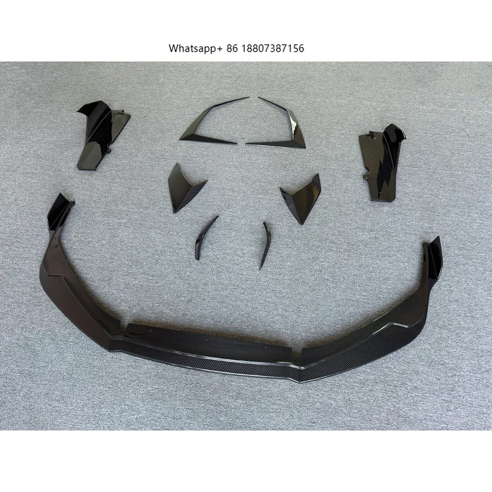 ForLamborghini Hurricane STO Modified V Style Dry Carbon Fiber Front Lip Side Skirt Decorative Wind Knife Small Surrounding Kit