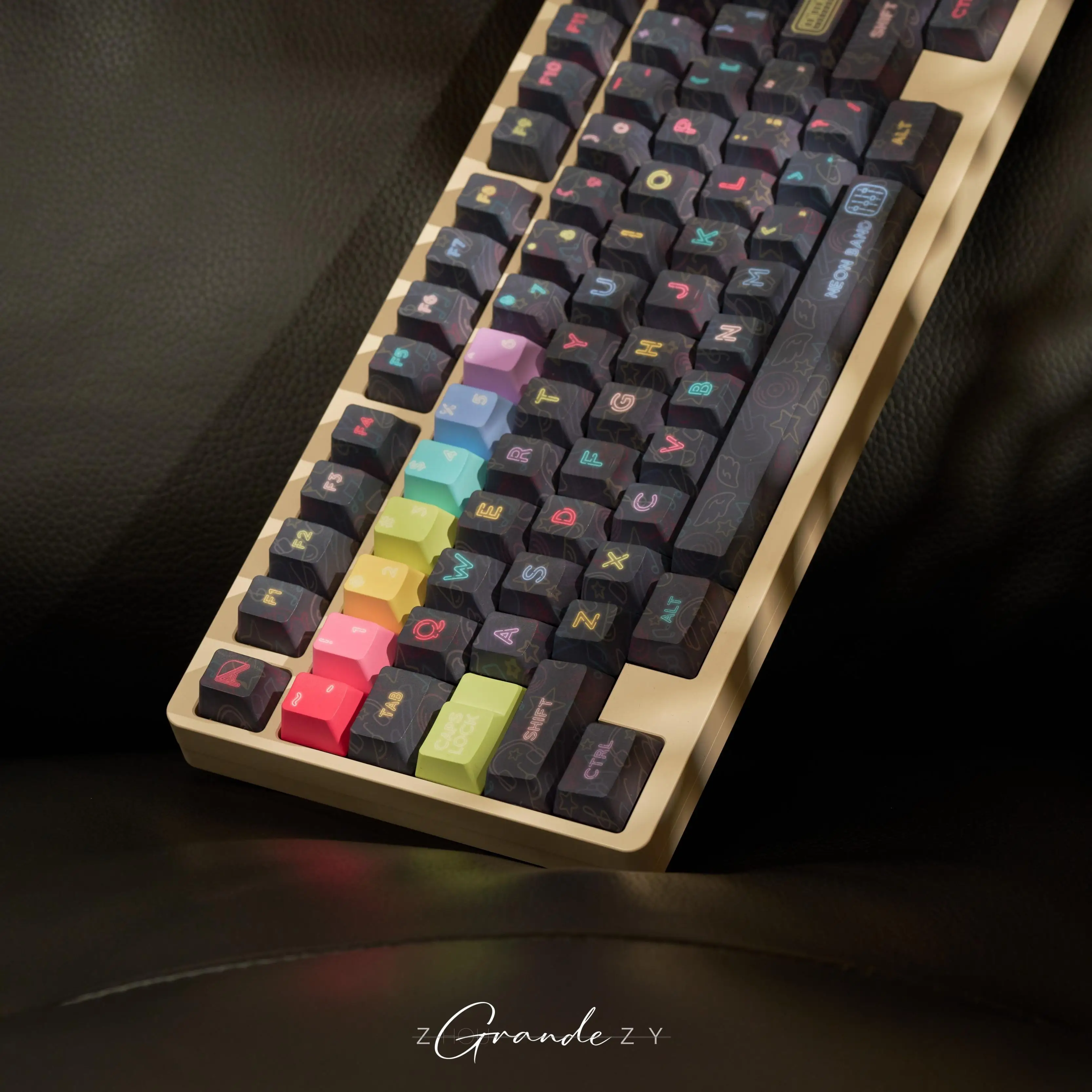 

Neon Band Theme Keycaps Set PBT Cherry Profile 137keys Custom Original Handmade Keycaps for Mechanical Keyboard Accessories Gift