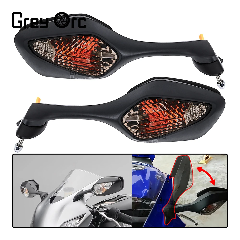 

For Honda CBR1000RR 2008-2016 VFR1200 2010-2017 Accessories Motorcycle Foldable Rearview Mirror with LED Turn Signal Light