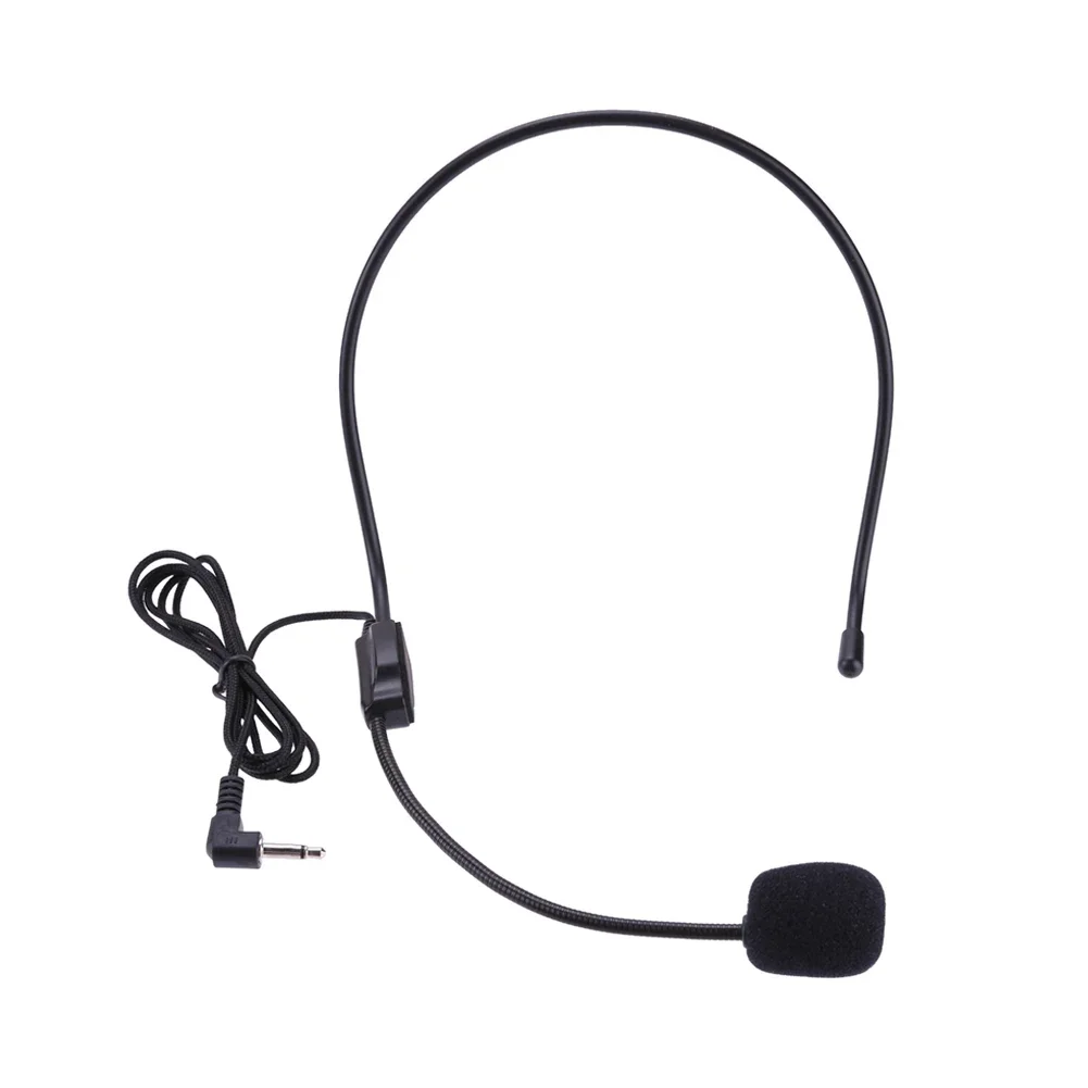 3.5mm Plug Guide Lecture Speech Headset Mic Head-mounted Head Wear Microphone Voice Amplifier Lightweight Over Head for Teachers