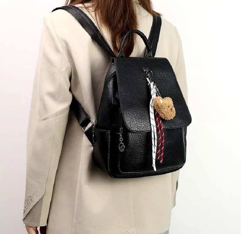 

2026 Luxury New Women's Korean Fashion High Quality Leather Backpacks Large Capacity Travel Shoulder Bags Totes Crossbody Bag