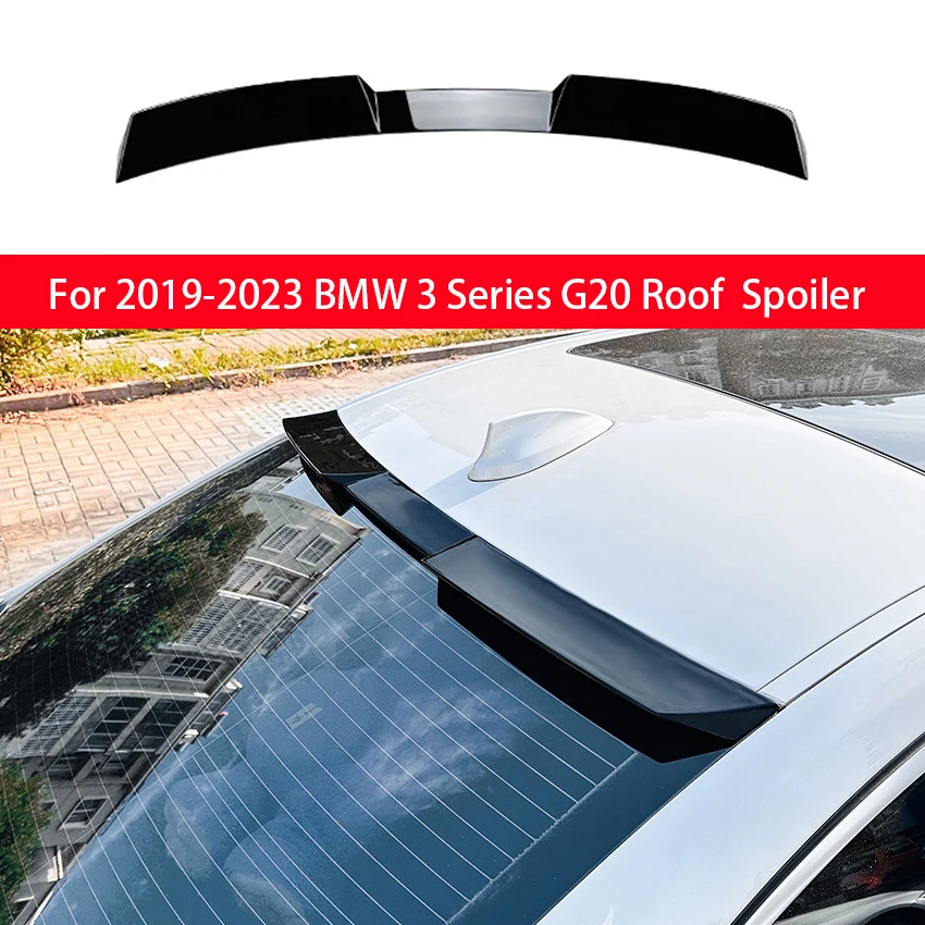 

For BMW 3 Series 2019-2023 G20 Rear Roof Spoiler Tail Wing Lip By Gloss Black Carbon Fiber ABS Exterior Tuning Accessories