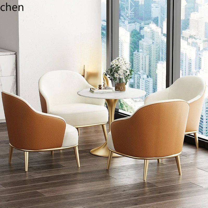 HT Negotiation Sofa Chair Table Set Living Room Sofa Rest Area Office Reception Area Single Sofa Chair Tiger Chair