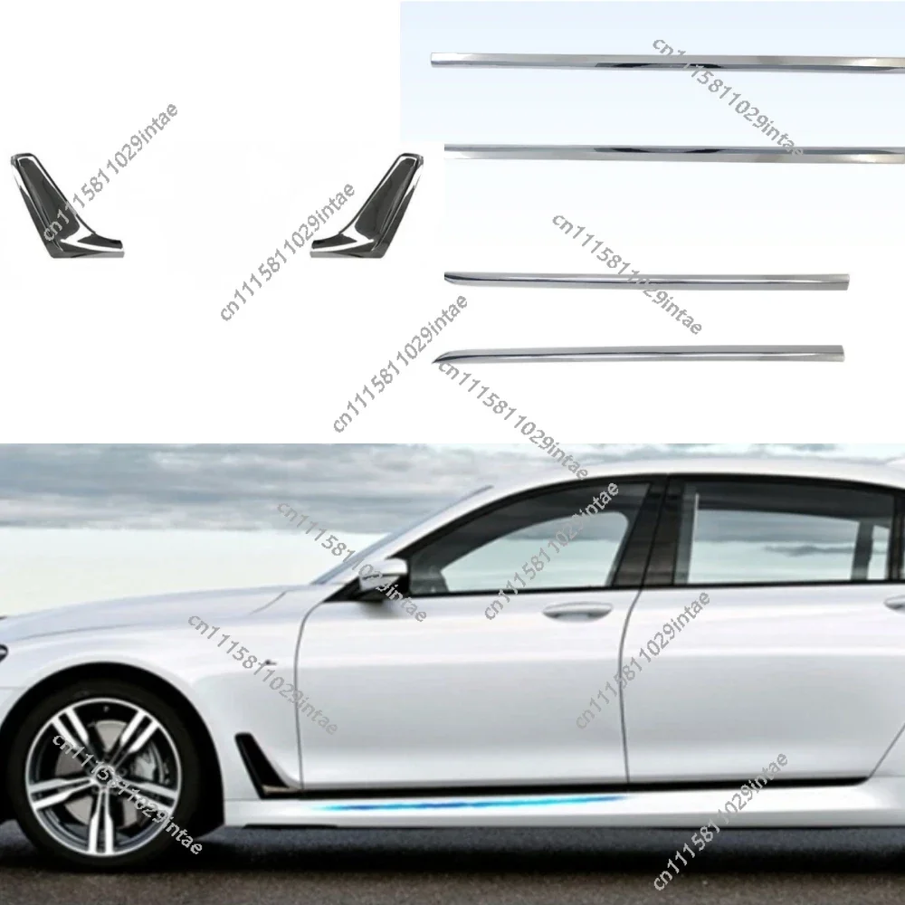 6pcs Chrome Door Side Strips  51747478837 51747478838 51337364351 51337364352 For BMW 7 Series2016-2018